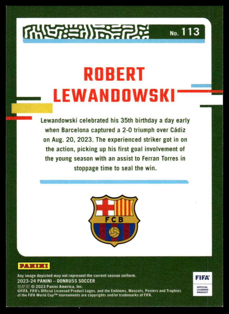 2023-24 Donruss #113 Robert Lewandowski Cubic