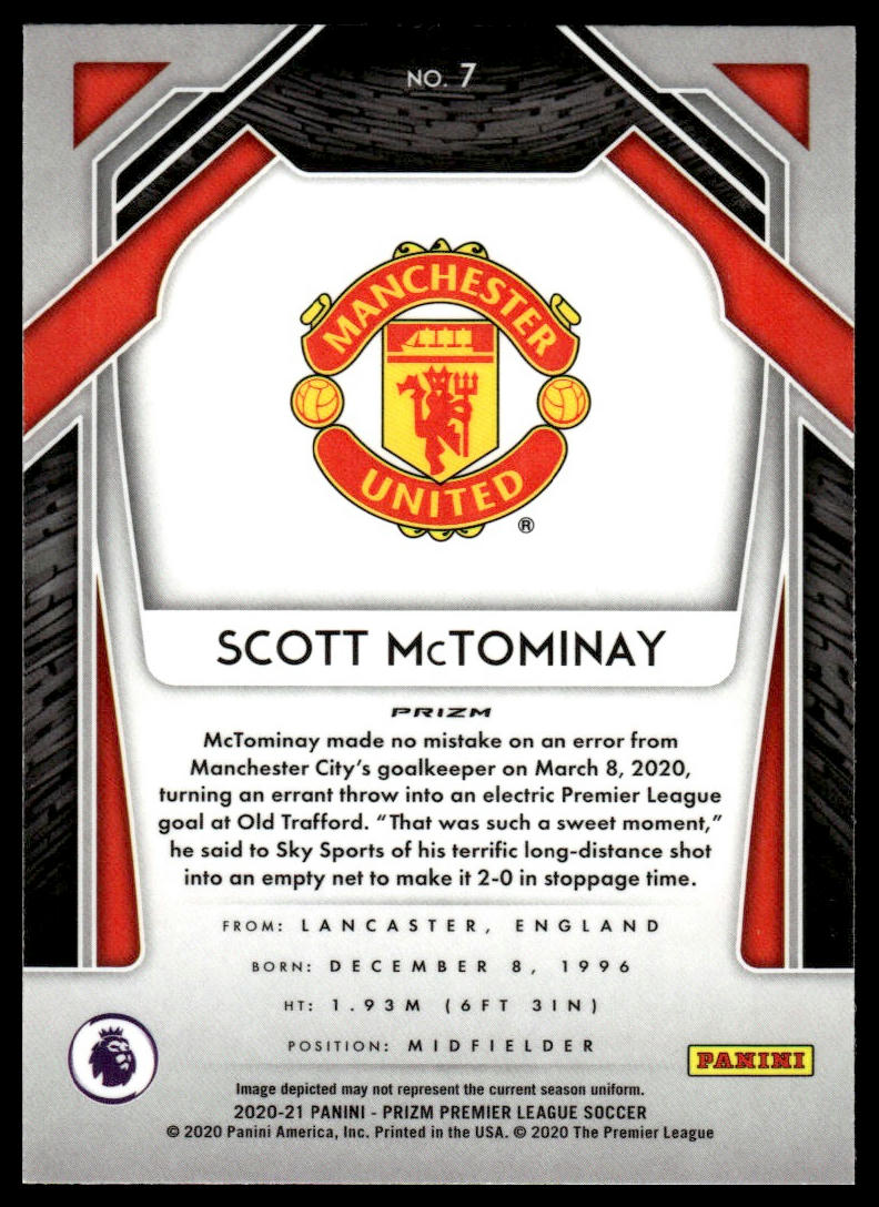 2020-21 Panini Prizm Premier League #7 Scott McTominay Blue Pulsar Prizm