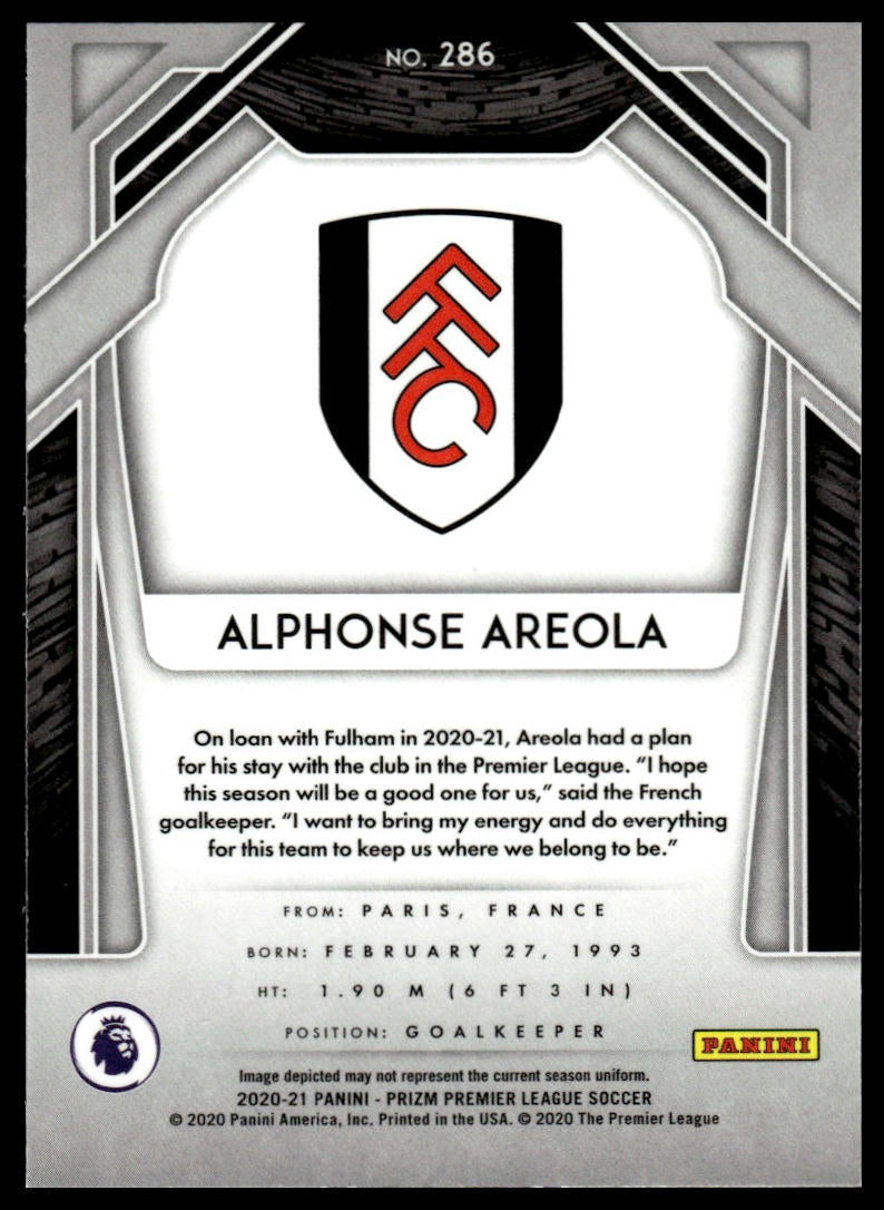 2020-21 Panini Prizm Premier League #286 Alphonse Areola