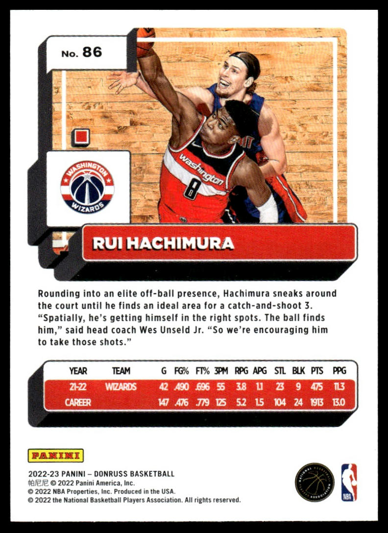 2022-23 Donruss #86 Rui Hachimura