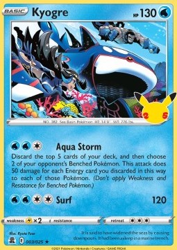 Kyogre - Celebrations (Holo Rare) [CEL-003]