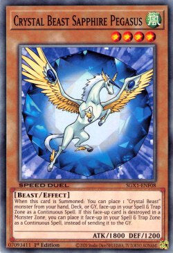Crystal Beast Sapphire Pegasus (V.1 - Common) - Speed Duel GX: Duel Academy Box (Common) [SGX1-F08]