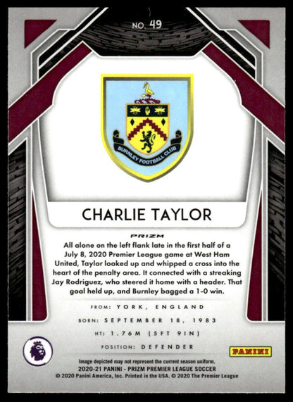 2020-21 Panini Prizm Premier League #49 Charlie Taylor Prizm Pulsar Bleu