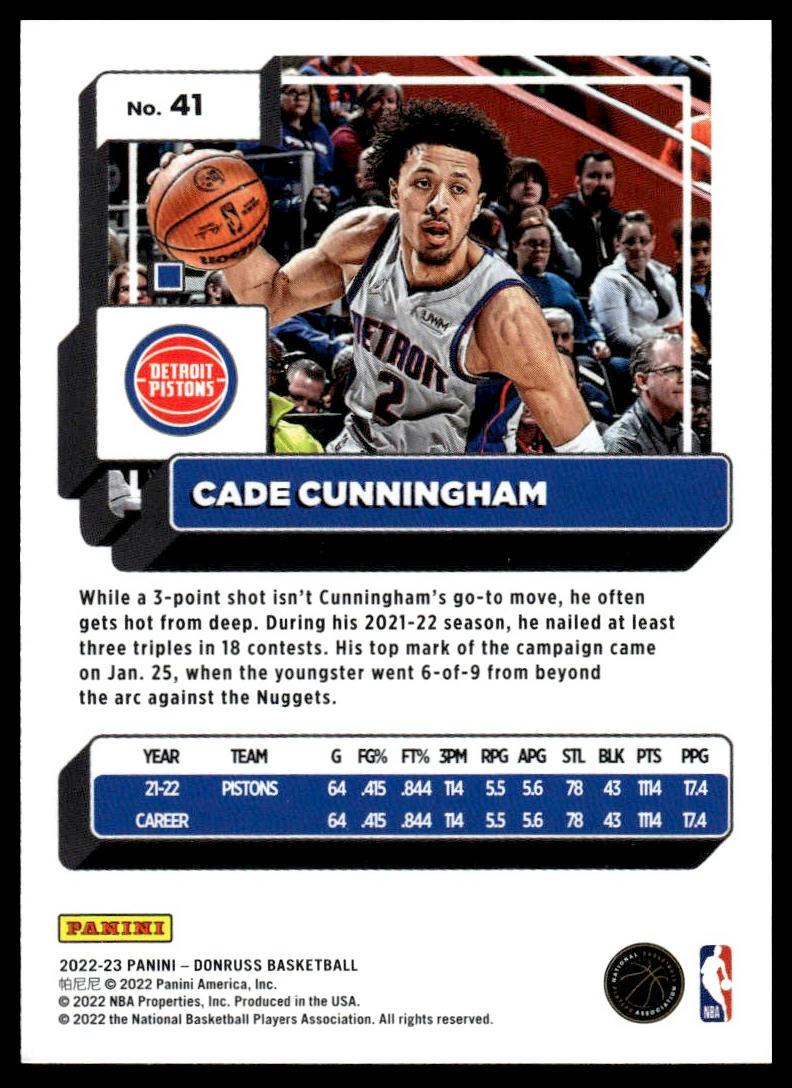 2022-23 Donruss #41 Cade Cunningham