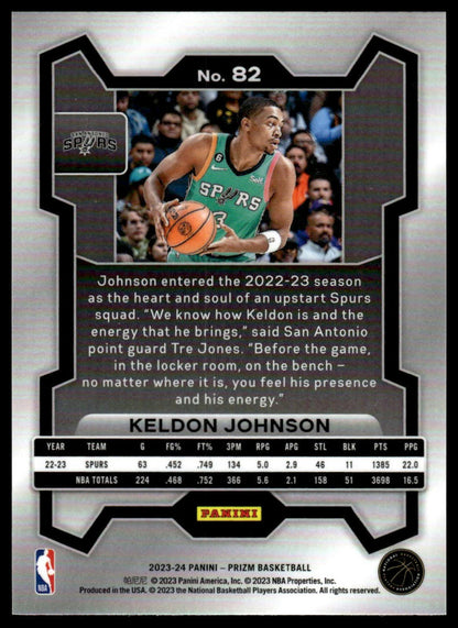 2023-24 Panini Prizm #82 Keldon Johnson