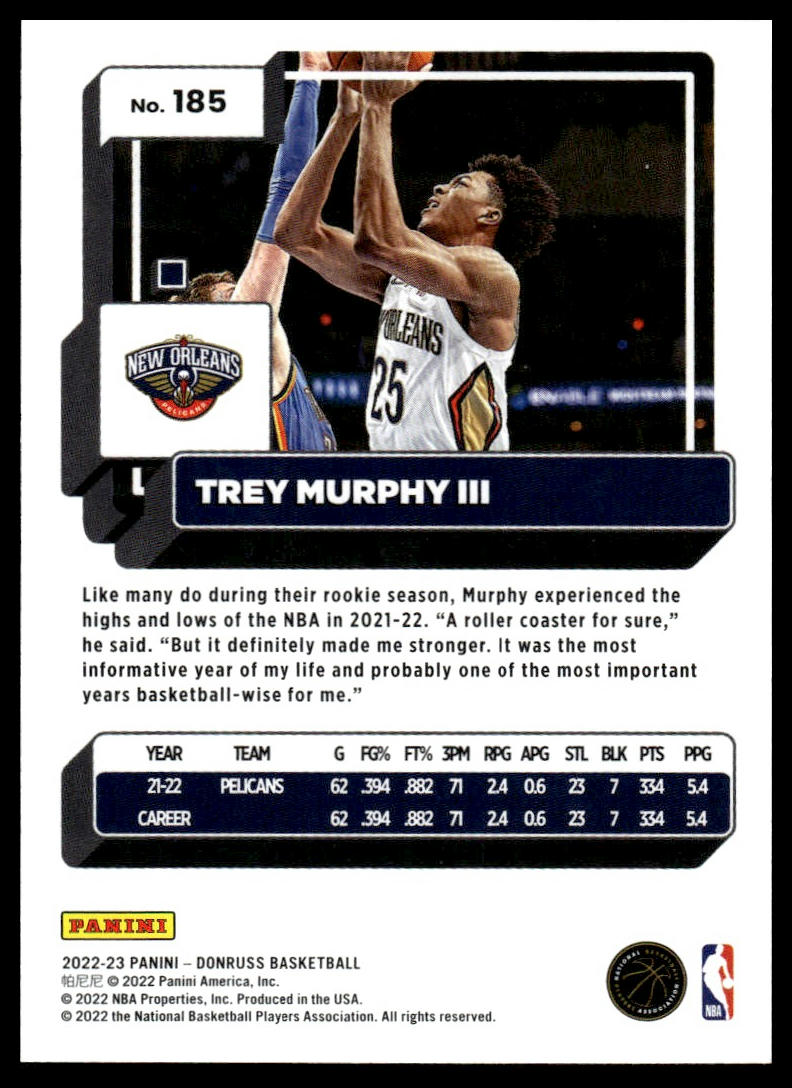2022-23 Donruss #185 Trey Murphy III