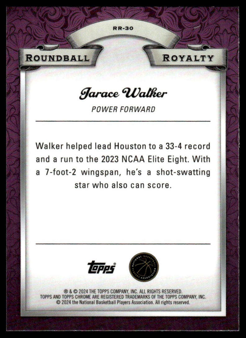 2023-24 Topps Chrome #RR-30 Jarace Walker Roundball Royalty