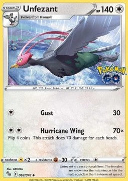 Unfezant - Pokémon GO (Uncommon) [PGO-063]