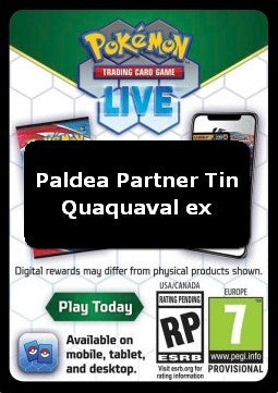 Live Code Card (Paldea Partners Tins: Quaquaval ex Tin) - Scarlet & Violet Products (Online Code Card)