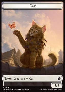 Cat Token (W 1/1) // Elf Warrior Token (G 1/1)