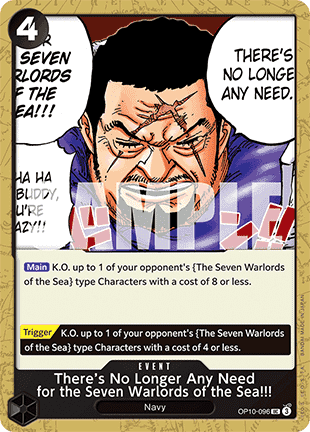 There's No Longer Any Need for the Seven Warlords of the Sea!!! (OP10-096) - Royal Blood (Uncommon) [OP10-096]