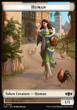 Human Token (W 1/1) // Rat Token (B 1/1) - Tarkir: Dragonstorm: Tokens (Token) [TTDM-CT 5/9]