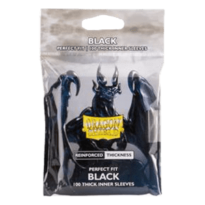 100 Dragon Shield Perfect Fit Thick Inner Sleeves - Black