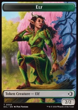 Elf Token (BG 2/2) // Treasure Token - Lorwyn Eclipsed: Tokens (Token) [TECL-T 4/10]