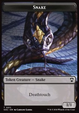 Snake Token (B 1/1) // Zombie Token (B 2/2 Decayed) - Secrets of Strixhaven: Tokens (Token) [TSOS-CT 11/12]