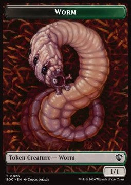 Worm Token (BG 1/1) // Eldrazi Spawn Token (C 0/1) - Secrets of Strixhaven: Tokens (Token) [TSOS-CT 26/1]