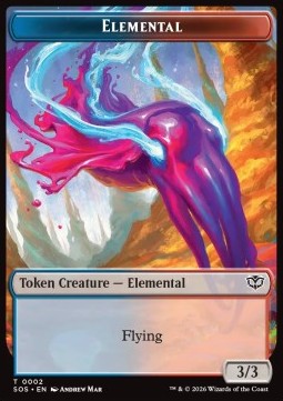 Elemental Token (UR 3/3) // Dragon Illusion Token (R */*) - Secrets of Strixhaven: Tokens (Token) [TSOS-CT 2/13]