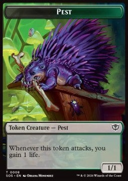 Pest Token (BG 1/1) // Professor Dellian Fel Emblem - Secrets of Strixhaven: Tokens (Token) [TSOS-T 8/13]
